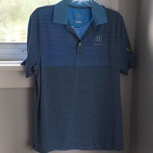 Blue Golf Polo. TPC Potomac Logo